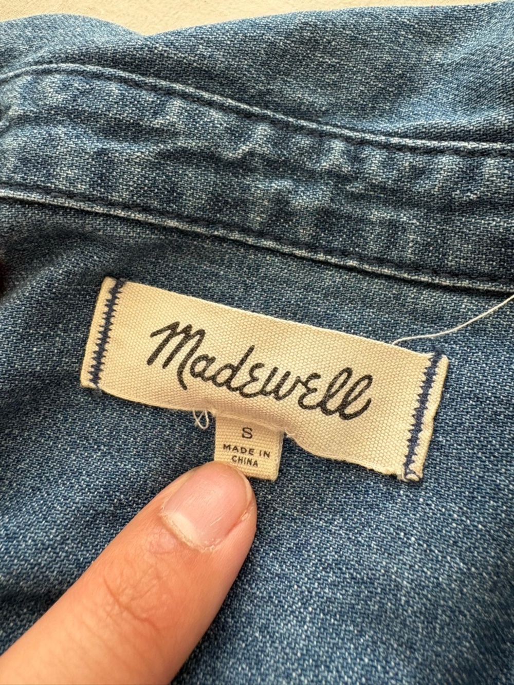 Madewell Denim Popover Shirtdress Size Small - Picture 6 of 11